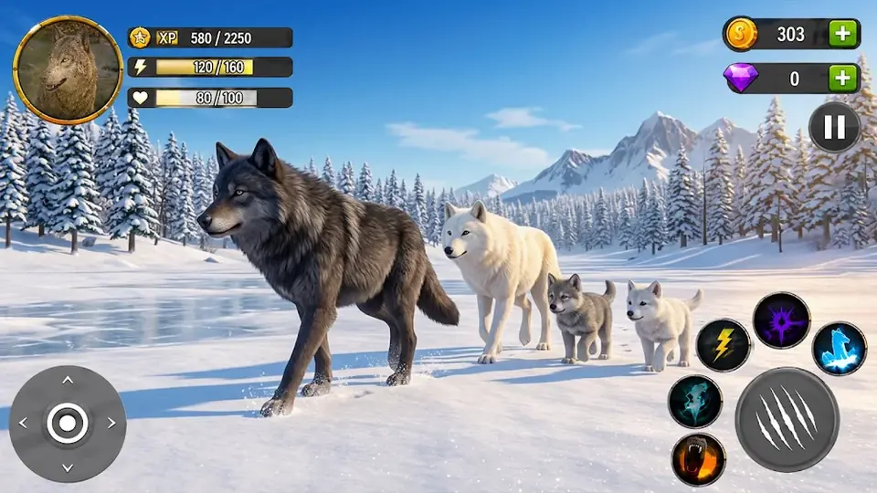 Wild Wolf Family Survival Sim gameplay screenshot
