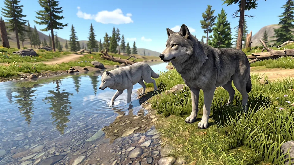 Wolf Simulator Animal 3D Game gameplay screenshot